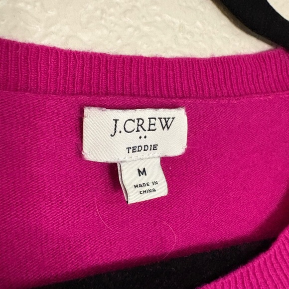 J. Crew Hot Pink/Fuchsia Teddie Sweater Cotton Wool Blend - Picture 3 of 5